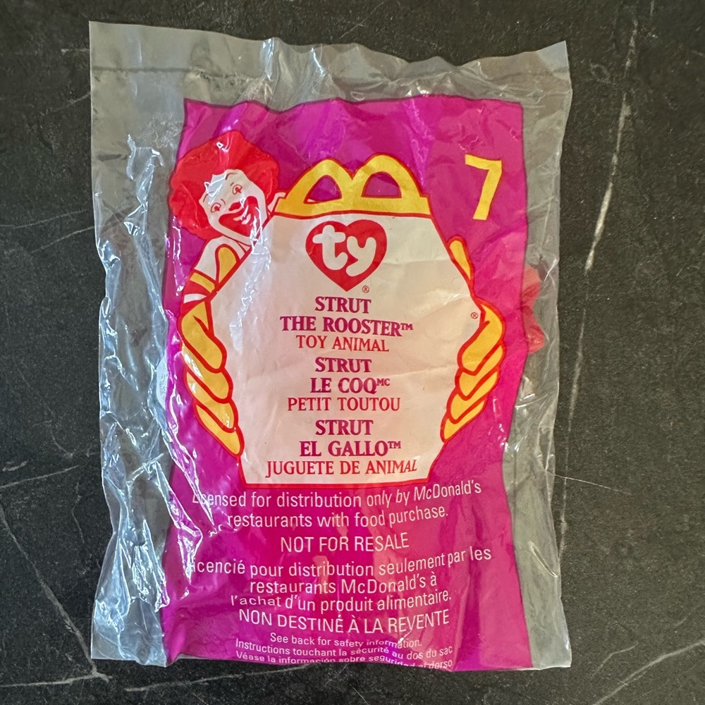 New McDonald's Ty Teenie Beanie Babies - Strut the Rooster #7